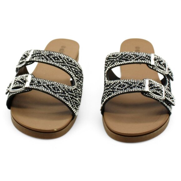 Olivia Miller Kayla Womens Rhinestone Slip on Slide Sandals - Picture 3 of 9